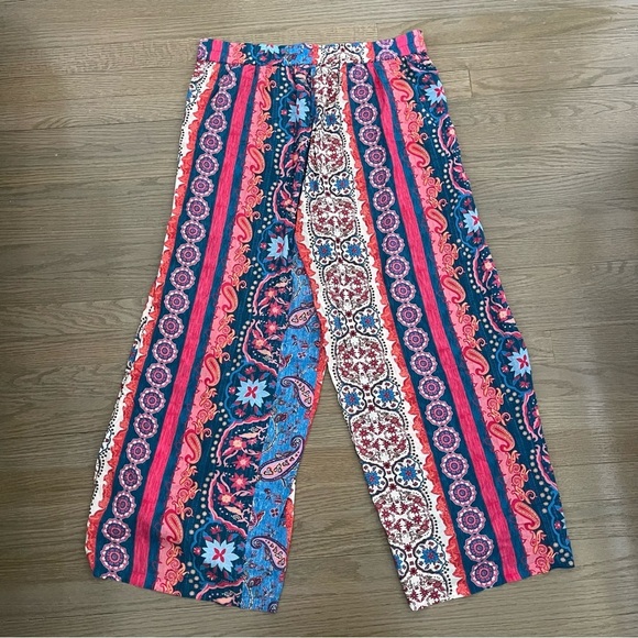 Soft Surroundings High Rise Talavera Pants Abstract Flowy Pants Size Large P - Picture 7 of 9
